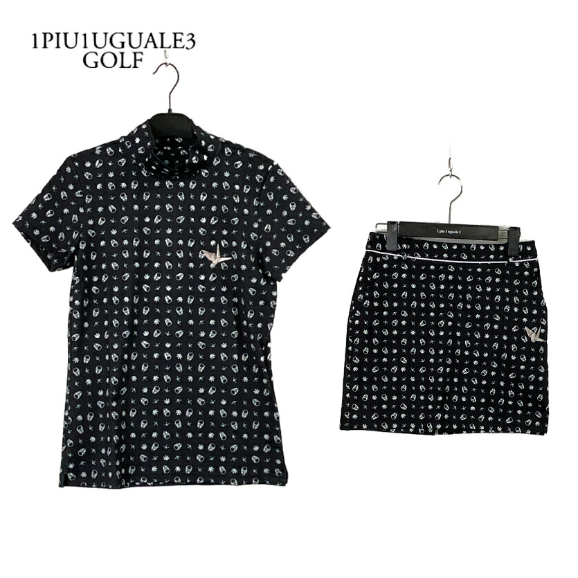 1PIU1UGUALE3 GOLF ウノピゥウノ ゴルフ × lucien pellat-finet ルシアン ペラフィネ ゴルフGST090-POE322、GSP011-POE322 ペラフィネコラボセットアップ ペチコート付き 新品 2 ブラック