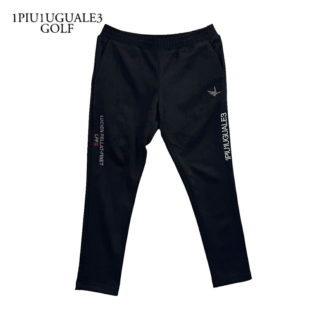 1PIU1UGUALE3 GOLF × lucien pellat-finet golf GRP090-POE408 BACK LEAF TRACK PT バックリーフトラックパンツ 新品 6 ブラック