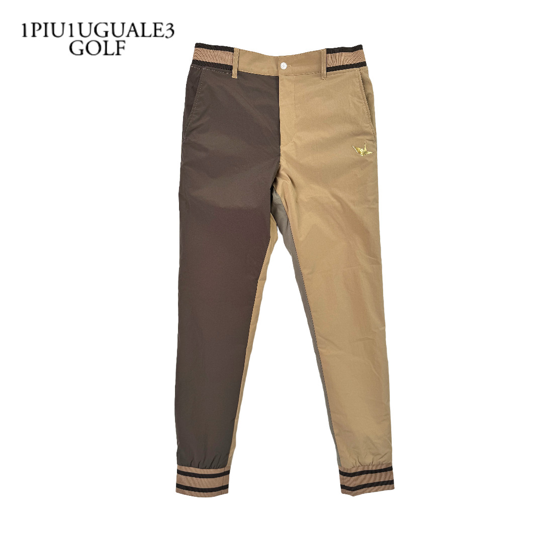 1PIU1UGUALE3 GOLF GRP117-POE432 CRAZY RIB PANTS クレイジーリブパンツ 新品 5 ベージュ×カーキ