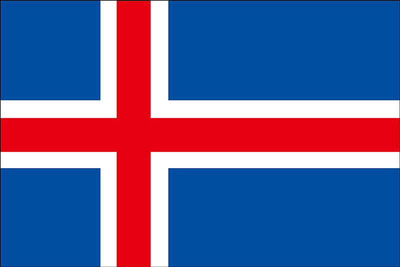 万国旗 世界の国旗 アイスランド国旗