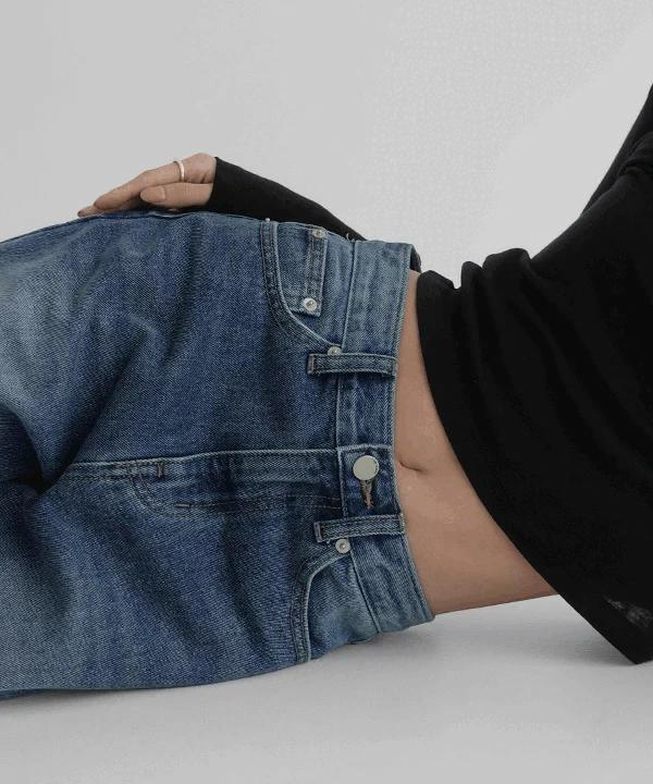 ベリープワイドデニムパンツ デニムパンツ バックパック レディース｜韓国 MAENIQUE｜コーディブック