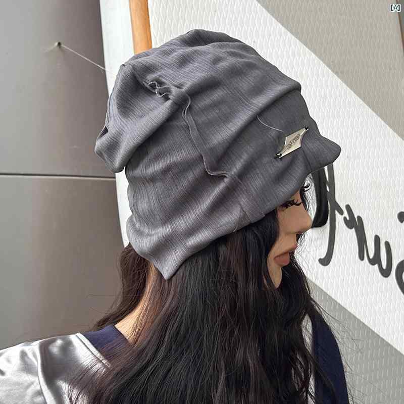 レディース　ファッション　小物　スカーフ　柄　かわいい　Y2K 平成　ワンポイント ブラック い 帽子 韓国 ハイエンド 薄手 イン 大きい 頭囲 パイル アウトドア 防寒 春
