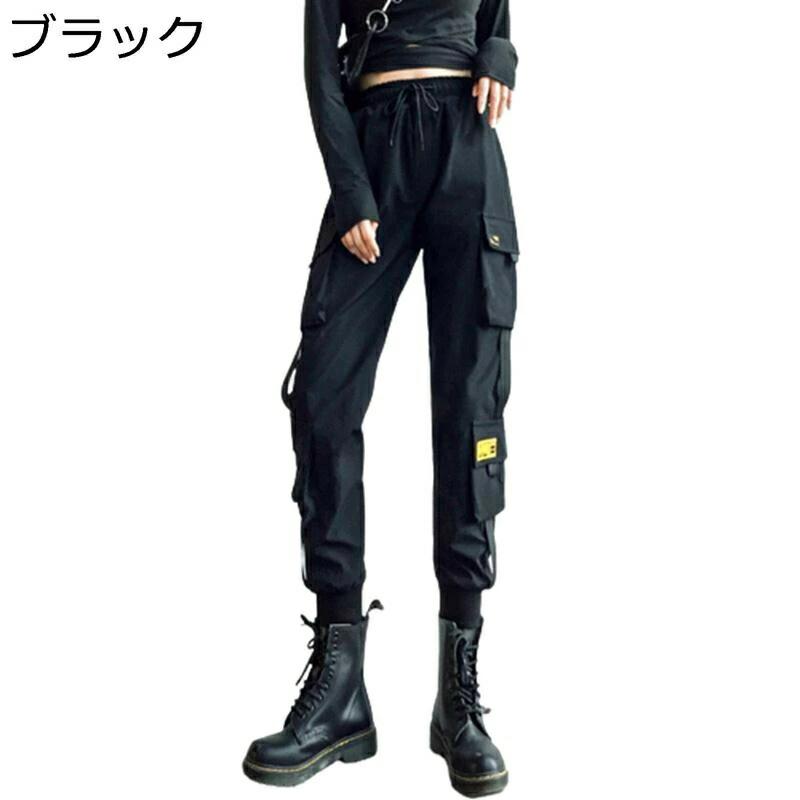 カーゴパンツ カジュアルパンツ レディース 袴パンツ ボトムス ロング丈 ビッグシルエット ゆったり ゴム紐 通気性 薄手 快適 コットン 旅行 通勤 通学 オリジナル Y2K 原宿 パンク オリジナル 春夏秋用
