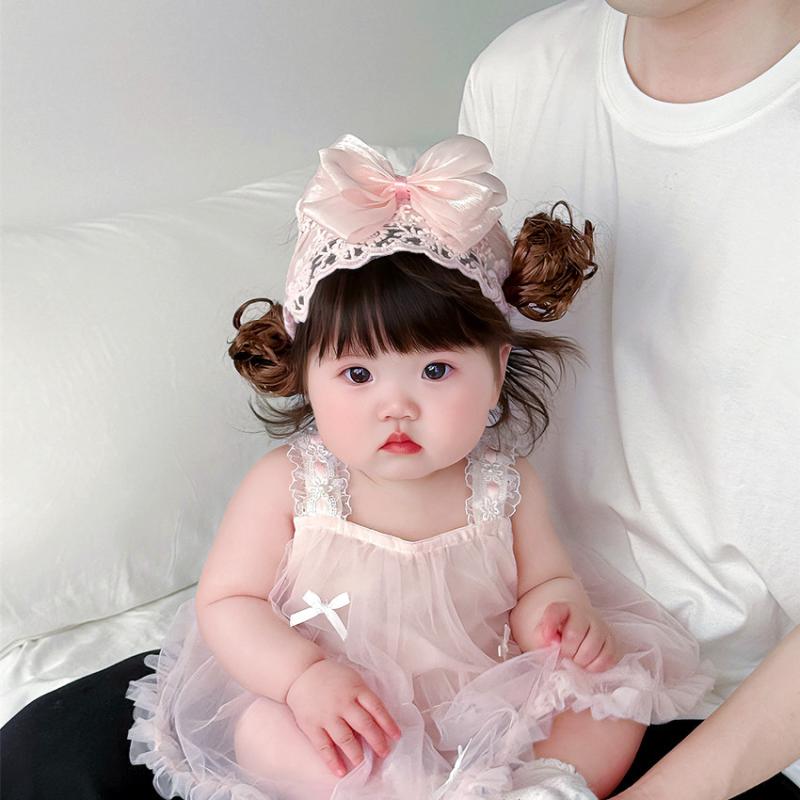 ヘアバンド ベビー 新生児 赤ちゃん 0歳 薄手 接触冷感 レース リボン 髪飾り かわいい ピンク系