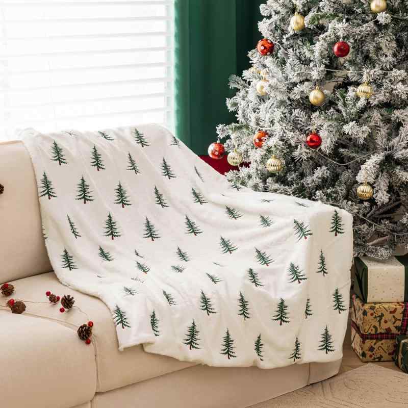 150cm 152cm 127cm ホワイト ポリエステル 柔らかい ?兔毛 寝具 リビング ソファ 刺繍入り ??? 美式 クリスマス ブランケット