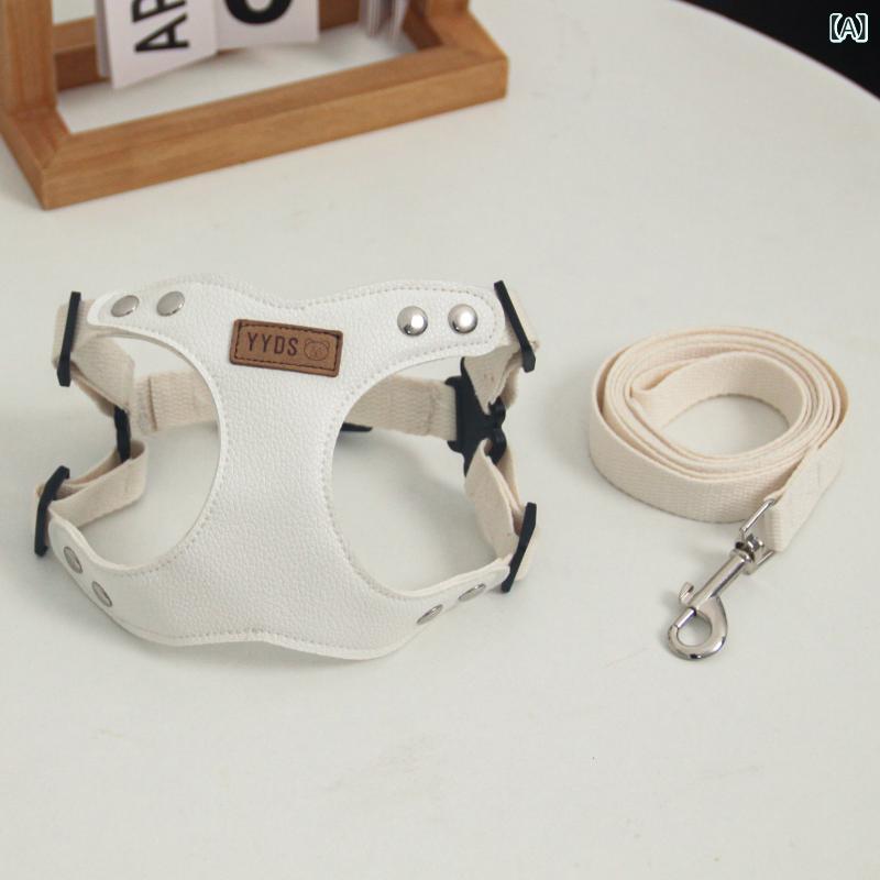 PU レザー 白色 XL(x2) 黒色 牽引ロープ ハーネス ビション テディ ペット S 犬用 リード L お散歩グッズ 小型犬 M