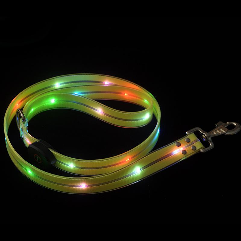 伸縮リード お出かけ用(x2) 散歩用 ナイロン 犬具 ペット用牽引ロープ LED発光 USB充電式 猫具