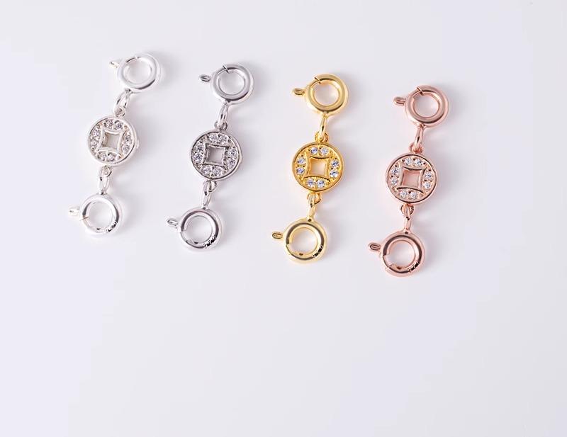 シルバー アジャスター スターリング ピンク バックル チェーン ゴールド ブレスレット アクセサリー 延長