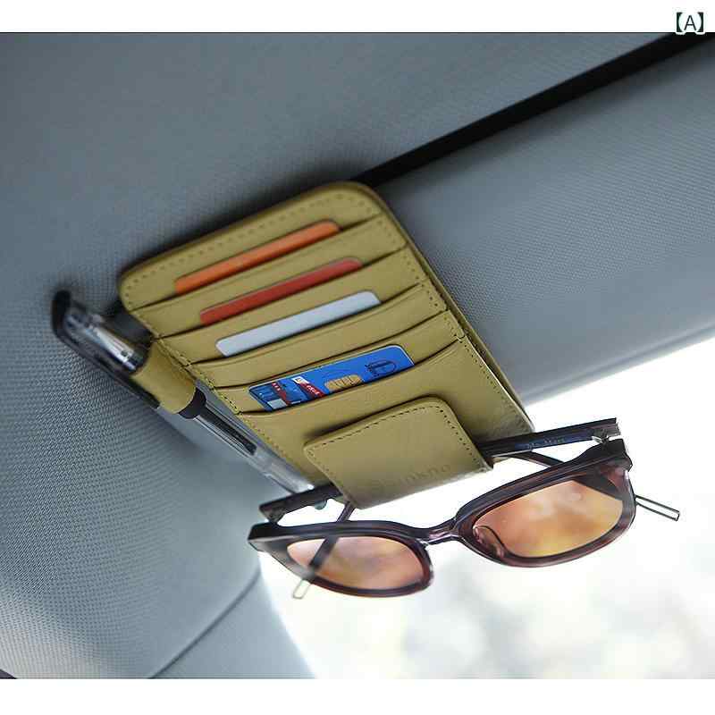 ドキュメント サンバイザー 収納 カード ホルダー 多機能 車 クリップ バッグ サングラス メガネ