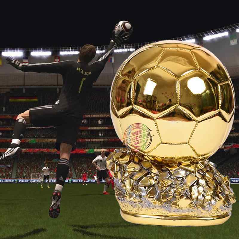 トロフィー 欧州 サッカー 大会 金球賞 記念品 樹脂製 オブジェ 金メッキ 15cm 21cm 25cm 30cm 35cm