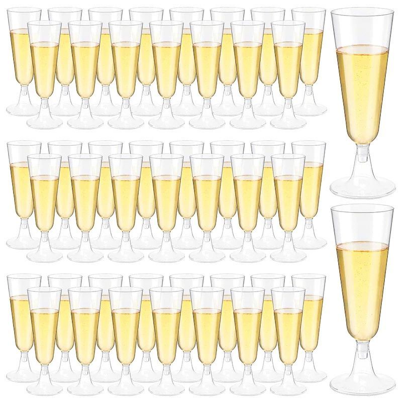 25個 ホリデー 150ml シャンパングラス 100個 40個 パーティー イベント用品 プラスチック ワイングラス ステムウェア 赤ワイングラス 使い捨て シャンパングラス 硬質プラスチック