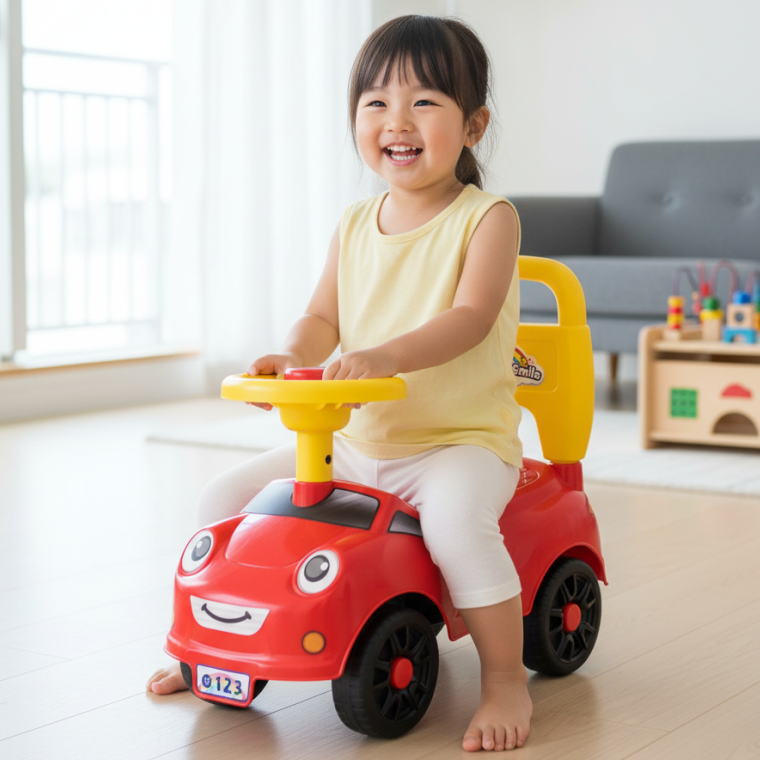 【6個入り】ハッピースマイル号 レッド TY-60914RD 乗用玩具 車 おもちゃ まとめ買い 室内 足けり 乗り物 のりもの 景品 子ども会 保育園 幼稚園 イベント｜エスプラネード　店