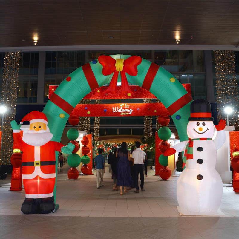 クリスマス エアーディスプレイアーチ サンタ&スノーマン ① 商業施設 店舗 楽天市場】エアーディスプレイアーチ サンタ＆スノーマン【クリスマス
