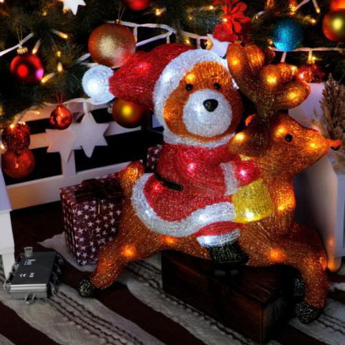 楽天市場】3Dサンタモチーフサンタ&トナカイペアLEDイルミネーション