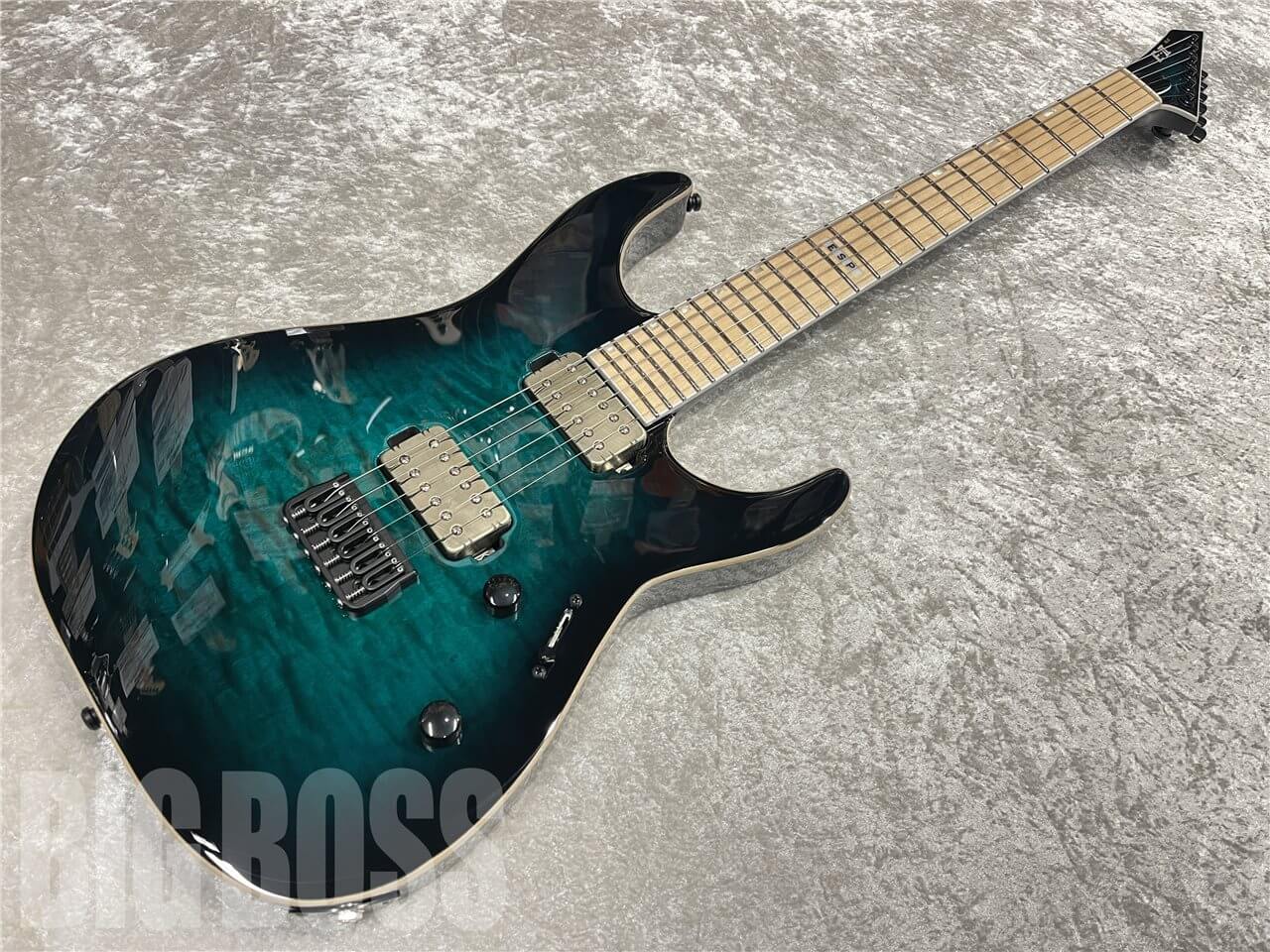 ギター E-II M-II NT HS QM Black Turquoise Burst ESP E-II M-II NT Black Turquoise Burst Elektro Gitar - Cangöz Müzik