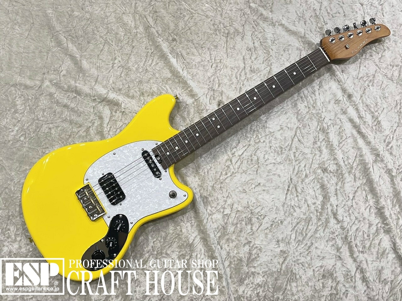 【ESP直営】【即納可能】FLAMMA E1000 / Cyber Yellow［ギター、Guitar、エフェクター内蔵］｜ESP CRAFT HOUSE店