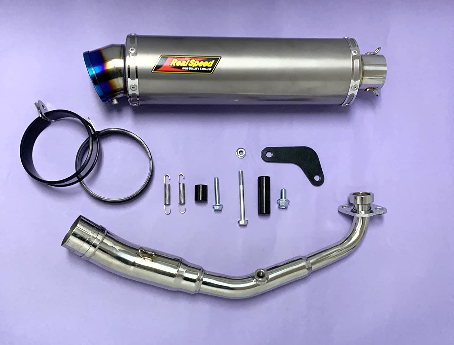 Realspeed シグナスX バイクマフラー4型 5型 EBJ-SEA5J 2BJ-SED8J メテオ チタンソリッドマフラー フルエキ フルエキゾースト カスタム パーツ ドレスアップ 交換 社外品 リアルスピード ヤマハ CYGNUS-X