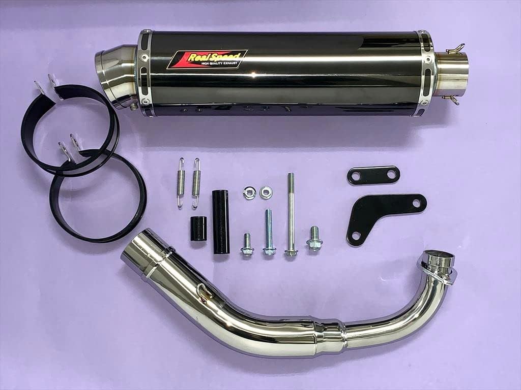 Realspeed シグナスX125 バイクマフラー BC-SE12J EBJ-SE44J 1型 2型 3型 国内モデル クーガ ステンレス ブラックカラー マフラー カスタム パーツ 重低音 社外品 リアルスピード ヤマハ CYGNUS-X