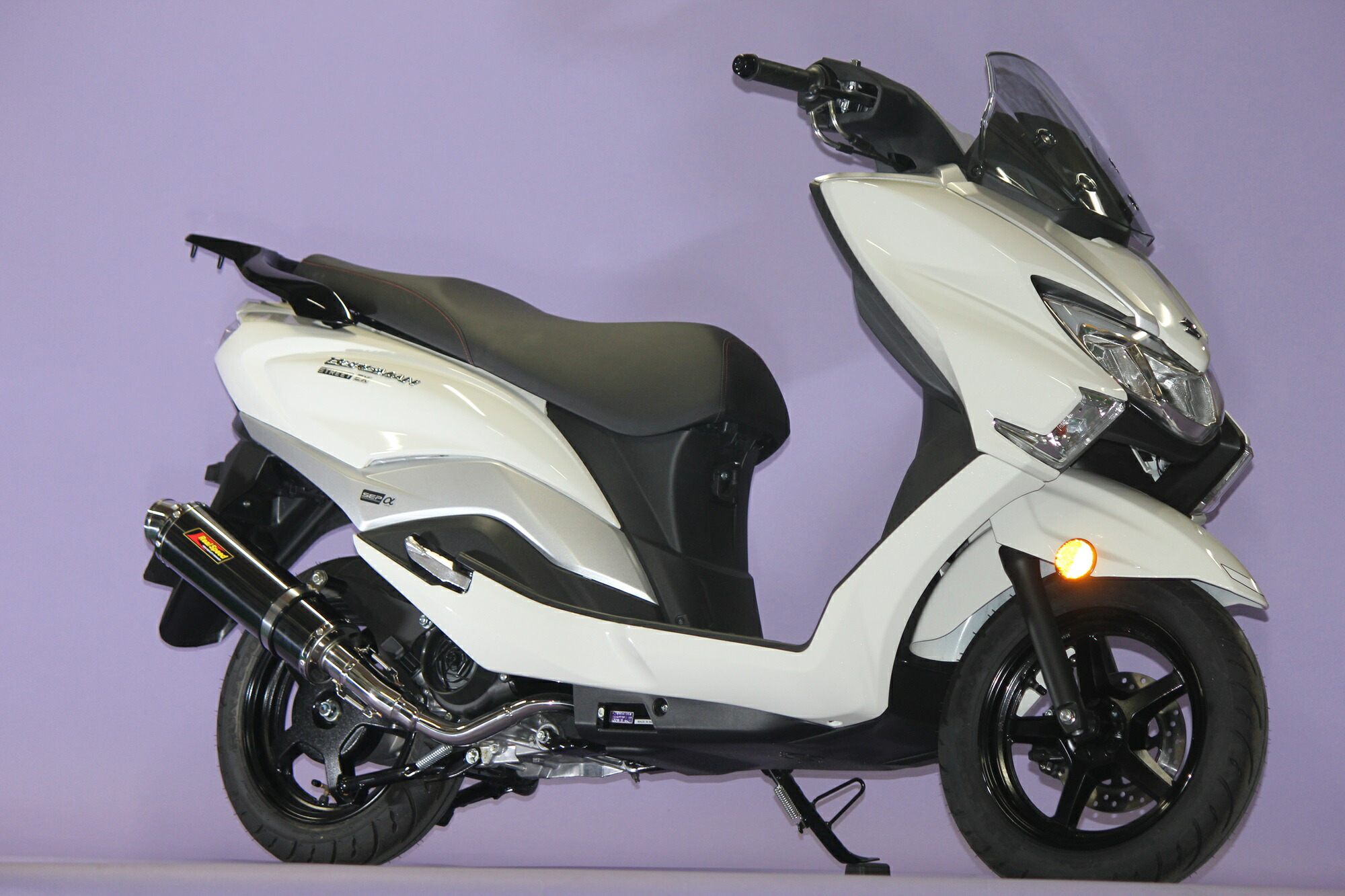 Realspeed バーグマンストリート125EX バイクマフラー 8BJ-EA23M クーガ ステンレス ブラックカラー マフラー カスタム パーツ ドレスアップ 交換 社外品 重低音 リアルスピード スズキ