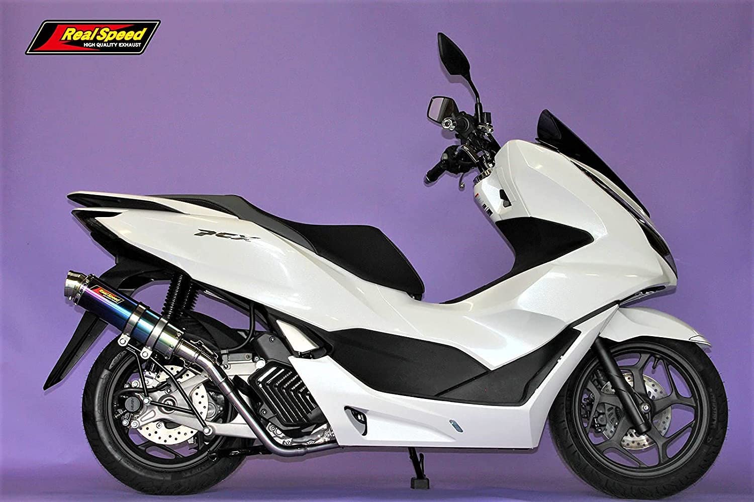Realspeed PCX160 バイクマフラー 2BK-KF47 8BJ-KF47 フォーゼ チタン ブルーカラー マフラー カスタム フルエキ フルエキゾースト カスタム パーツ ドレスアップ 交換 社外品 リアルスピード ホンダ|Valiente shop