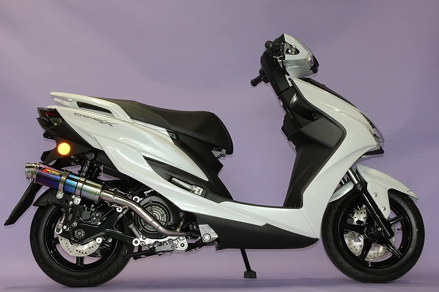 Realspeed シグナスX バイクマフラー 4型 5型 EBJ-SEA5J 2BJ-SED8J フォーゼ チタン ブルーカラー マフラー フルエキ フルエキゾースト カスタム パーツ ドレスアップ 交換 社外品 リアルスピード ヤマハ