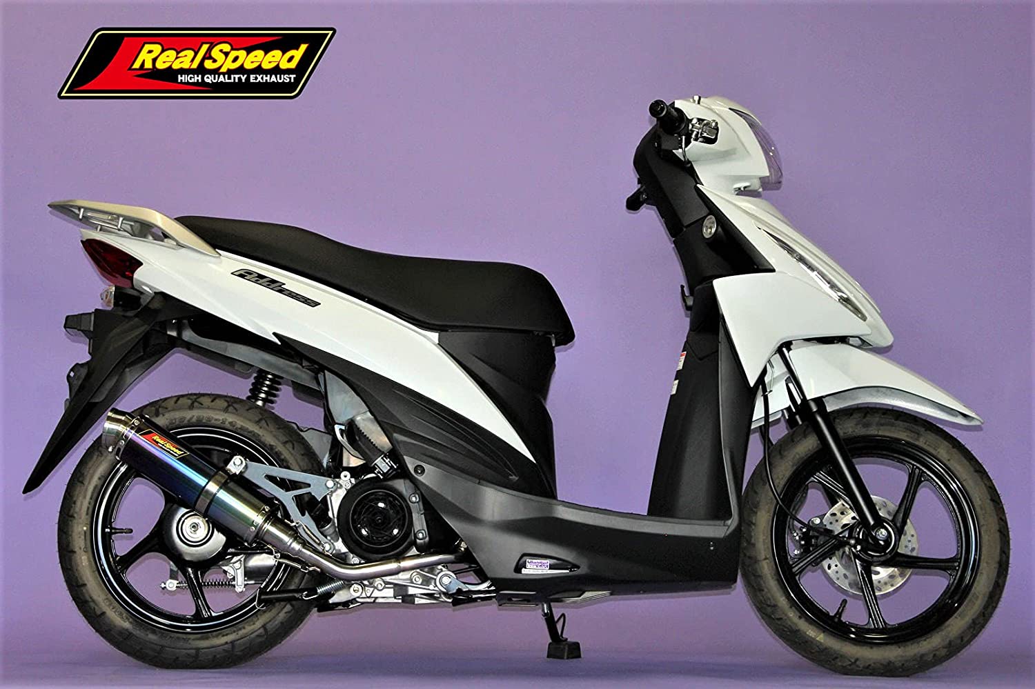 Realspeed アドレス110 バイクマフラー EBJ-CE47A 2BJ-CE47A フォーゼ チタン ブルーカラー マフラー フルエキゾースト カスタム パーツ 交換 社外品 リアルスピード スズキ|Valiente shop