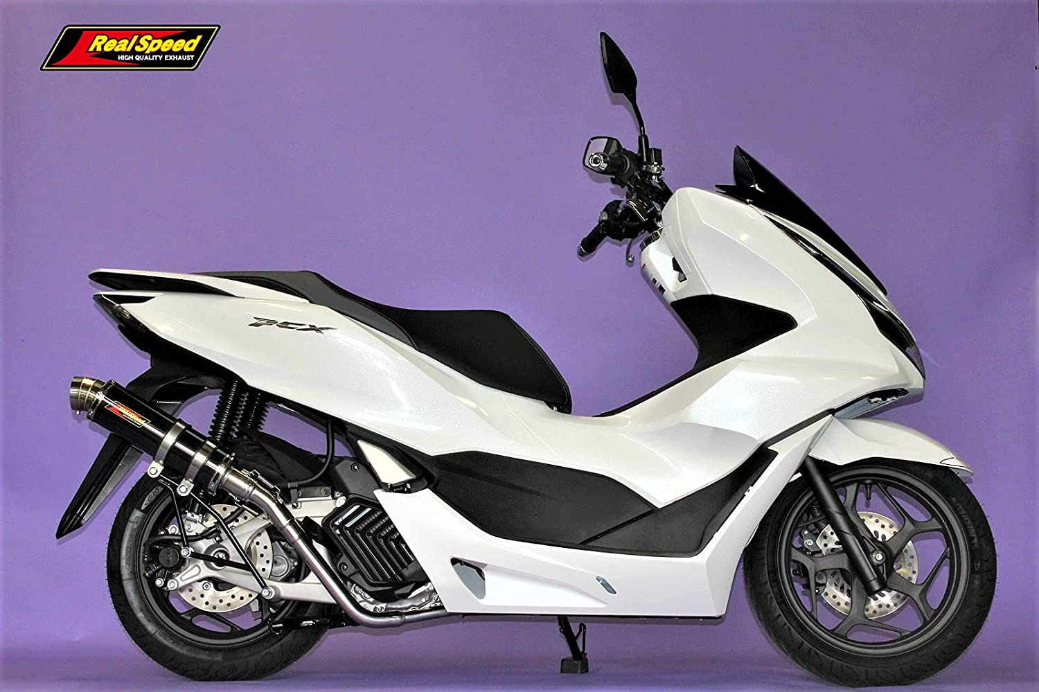 Realspeed PCX125 バイクマフラー 2BJ-JK05 8BJ-JK05 ブレイド ステンレス ブラックカラー マフラー カスタム フルエキゾースト カスタム パーツ ドレスアップ 交換 社外品 リアルスピード ホンダ