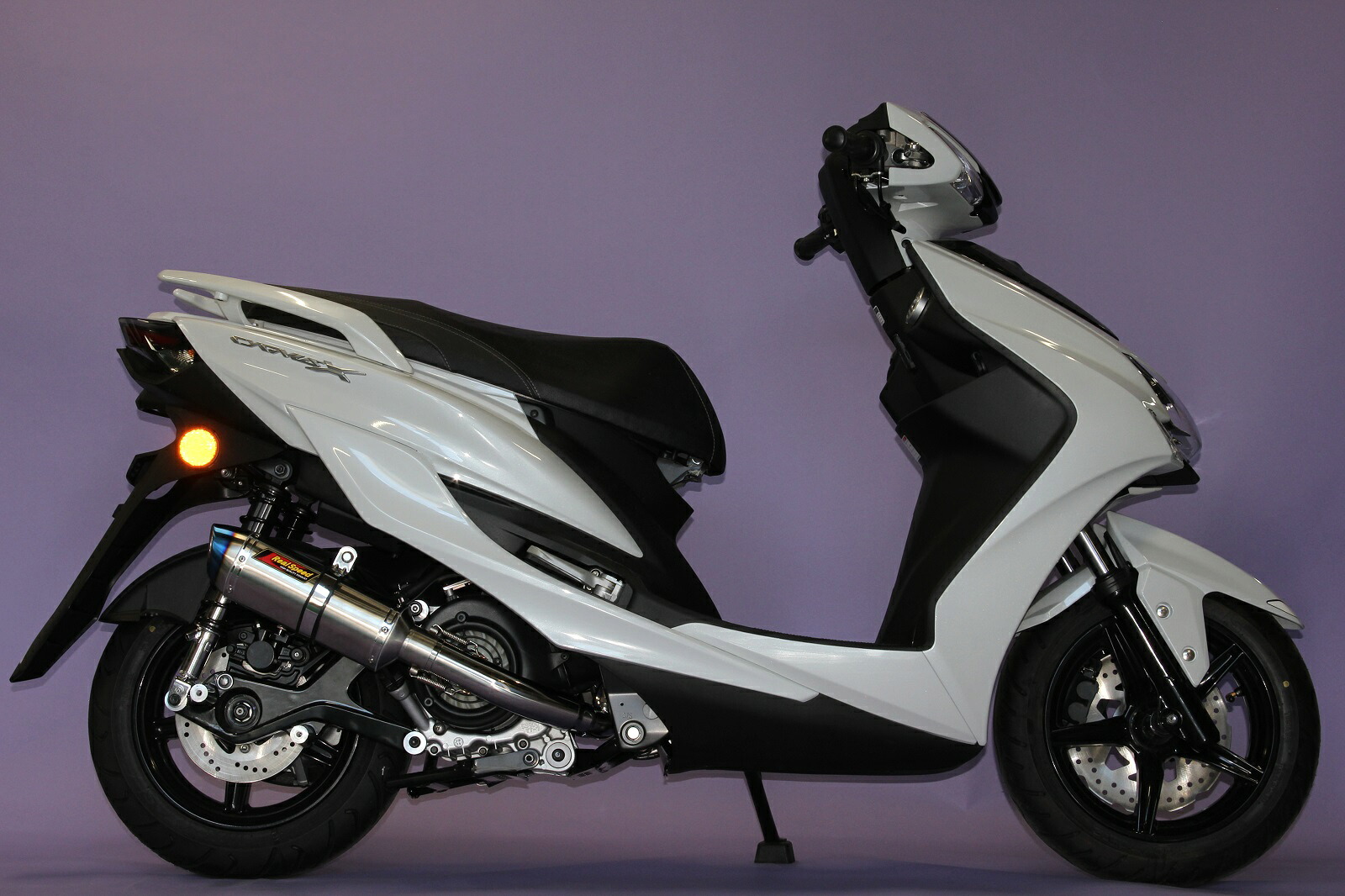 Realspeed シグナスX バイクマフラー 4型 5型 SR EBJ-SEA5J 2BJ-SED8J カリバー ステンレス ブルーカラー 異形 マフラー フルエキゾースト カスタム パーツ ドレスアップ リアルスピード ヤマハ