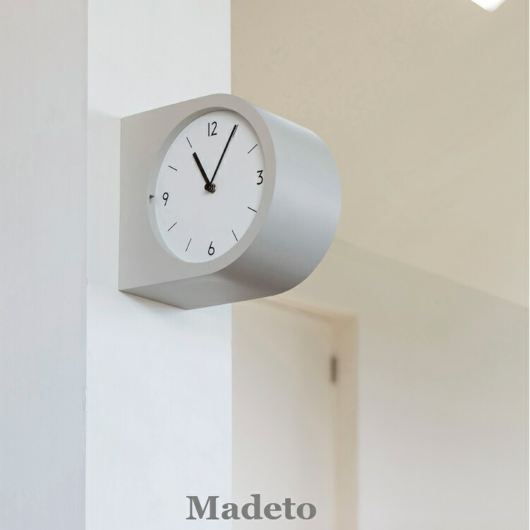 おしゃれ時計 両面時計 マデト Madeto インターフォルム | 壁掛け時計 掛け時計 ダブルフェイス 両面 時計 かわいい 木 壁時計 静か ナチュラル 北欧 モノトーン シンプル メンズ リビング ダイニング 寝室 一人暮らし インテリア カフェ ロベストン