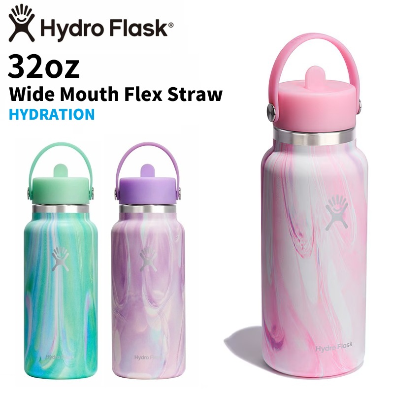 Hydro Flask マルチカラー水筒 32 oz 32oz Hydro Flask Water Bottle Stainless Steel W/Straw Lid