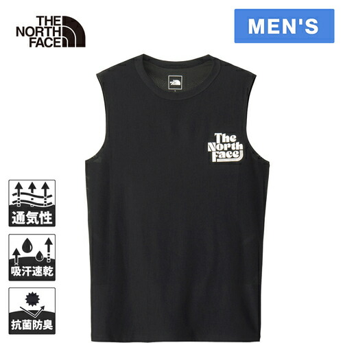 ザ・ノース・フェイス ノースフェイス メンズ ランニングウェア シャツ スリーブレスフリーランスパイラルクルー S/L Free Run Spiral Crew ブラック NT12589 K画像