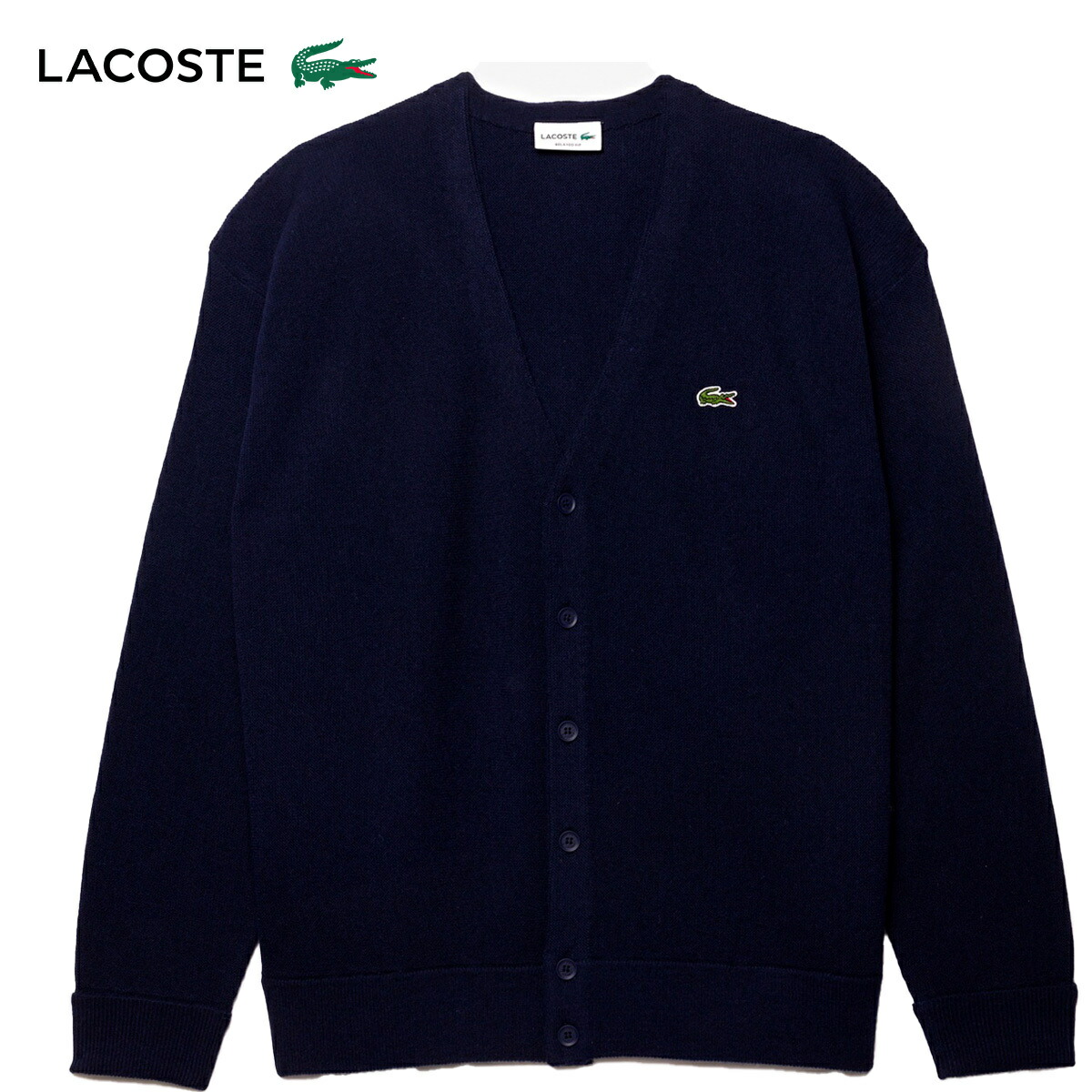 楽天市場】ラコステ ガーター編み Vネック カーディガン LACOSTE