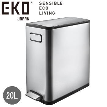 【最大10,000円OFF！17日9:59まで】【レビュー記入で純銅タンブラープレゼント】EKO ゴミ箱 ダストボックス ごみ箱 フタ付き 蓋付き ペダル式 両開き ステンレス 縦型 ステンレス製 20リットル エコフライ ステップビン 20L EK9377MT