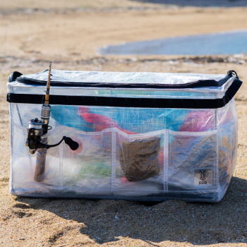 DOD 折りたたみボックス バッグ ボックス 折りたたみ 大容量50L 組み立て簡単 本体と一体型 3段まで積み重ね可能 畳むと厚さ6cm ホネアルヤーツ FX2-177-CL