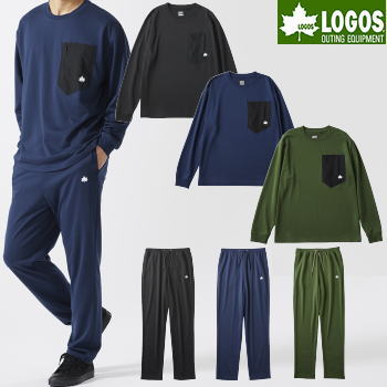 【ポイント最大47.5倍7/19日20時から】ロゴス リカバリーウェア メンズ レディース リゲインテック 上下セット ブラック ネイビー カーキ XL L M LOGOS BY LIPNER リカバリープルオーバー♯35306＆パンツ♯35305｜べりはやっ！スポーツ店