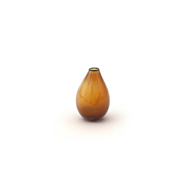【マラソン限定クーポン配信中】fresco kasumi Mini vase (brownyellow) iess【フレスコ カスミ ミニ ベース 辻野剛 大阪 吹きガラス ブラウンイエロー】
