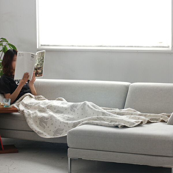 【正規取扱店】KLIPPAN リネンCCブランケット birds in the snow シングル(SIZE:140cm×180cm/ ナチュラル) KP892131 iess【クリッパン オーガニックコットン リネン 鳥 皆川明 ミナペルホネン ソファーカバー 】