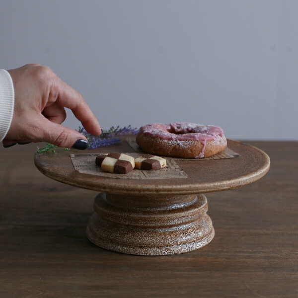 【押さえる引き換え証散り散り中】【MISHIM POTTERY CREATION】fractal cakestand (size:M sabi) iess【ミシンポタリー 兵山窯 かいらぎ 美濃焼 アンティーク調  西洋菓子照明ランプ 西洋菓子 飾る 寄り合い  日本製 差し上げ物】