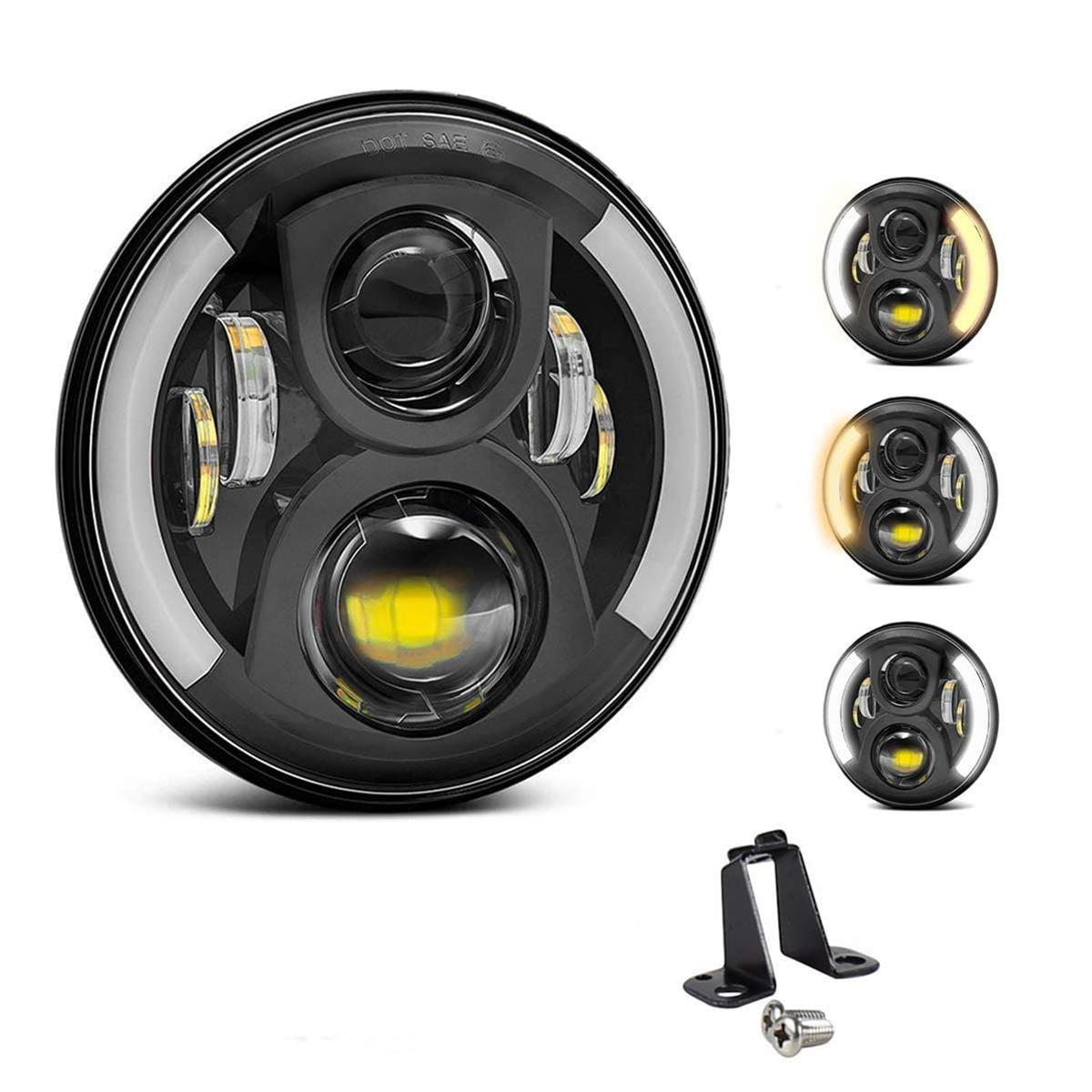 Chelhead ホンダ７インチヘッドライト バイク イエロー/ホワイト切り替 オートバイ ホーネット led HONDAVTR250/600に等 本田CBシリーズ ブラック (リング付き) &hellip;｜ESSライフスタイル 8,018円