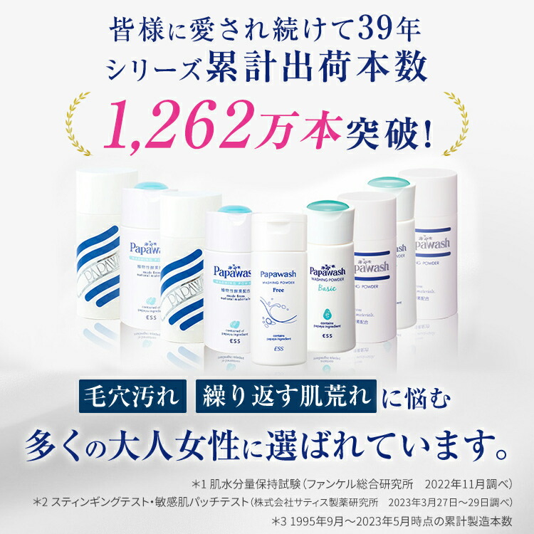 約2ヶ月分】 酵素洗顔 パパウォッシュ フリー ボトル 60g | ESS