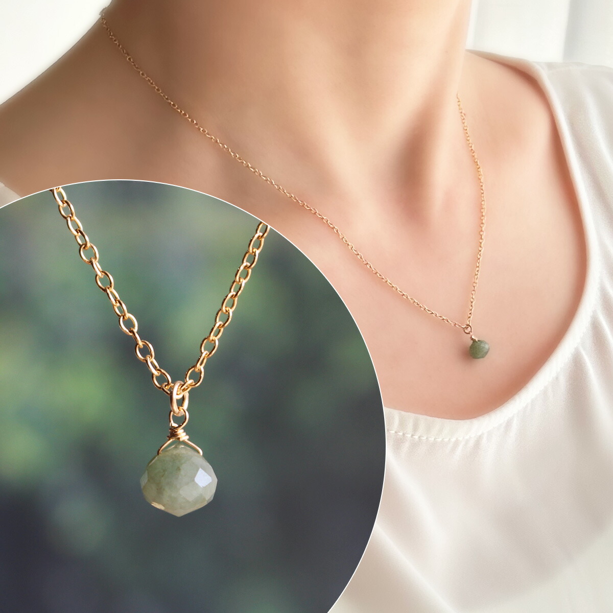 楽天市場】インディゴブルーカイヤナイト ペアシェイプ ネックレス