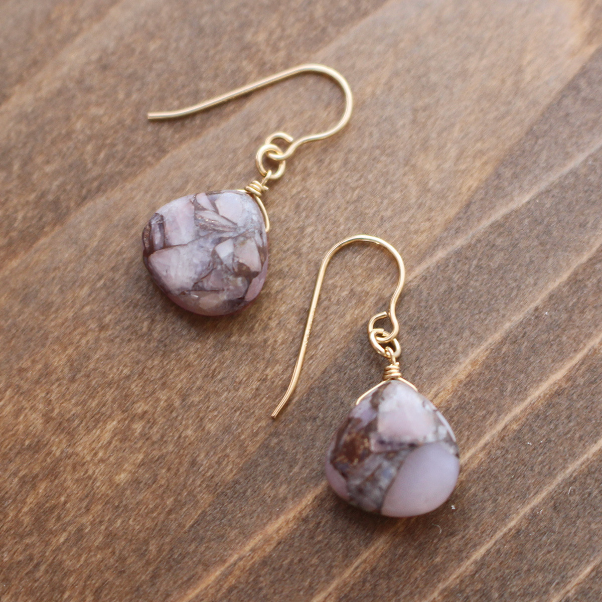 No.597✨天然石✨グァバクォーツコッパーの一粒ピアス　イヤリング MARIHA(マリハ) Organic Gems ピアス スモーキークォーツ M K18
