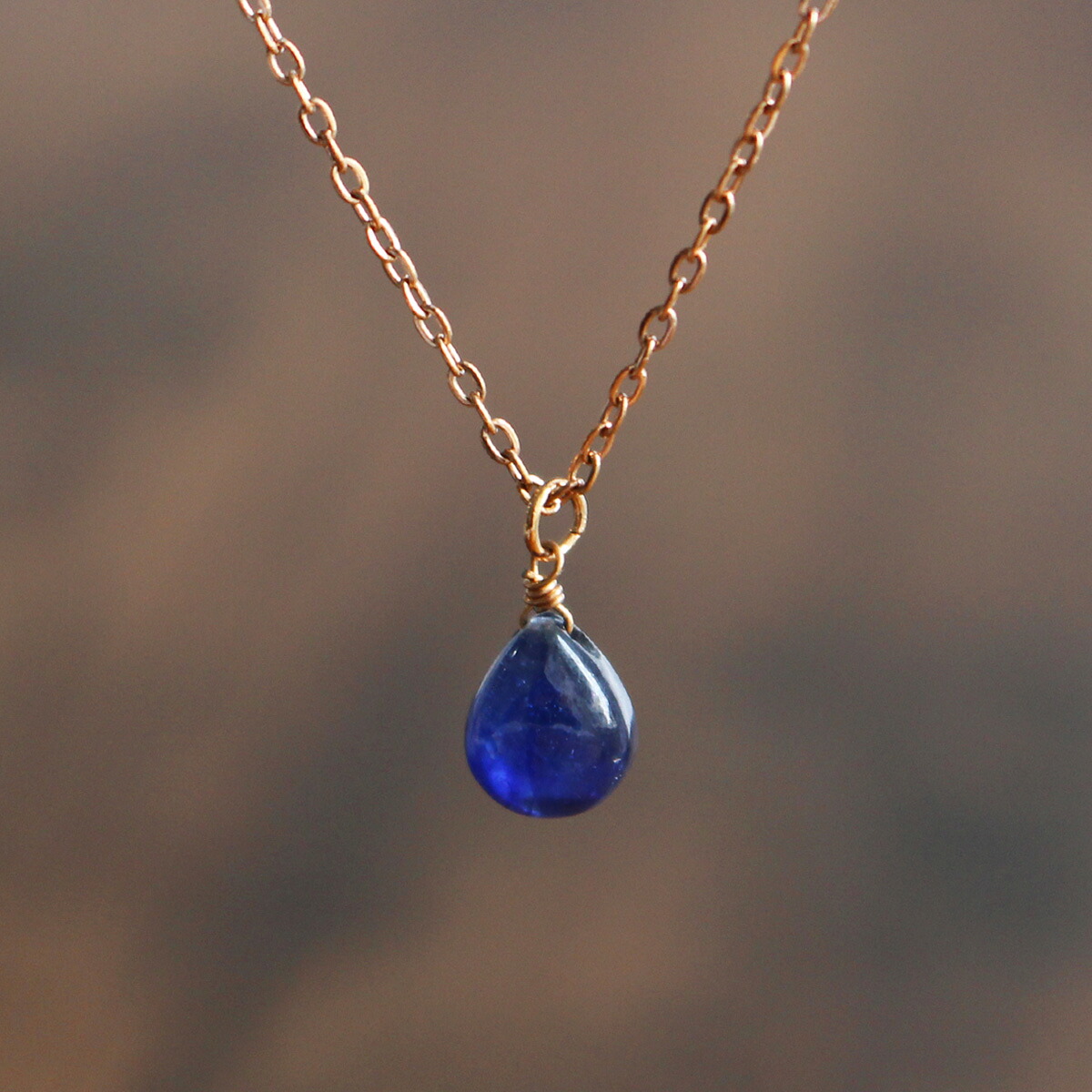 ブルー サファイア ネックレス 80cm ロンデルカット K10