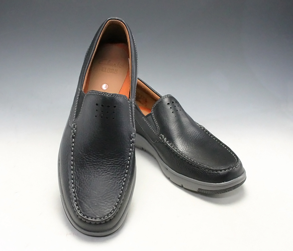 clarks leather slip ons