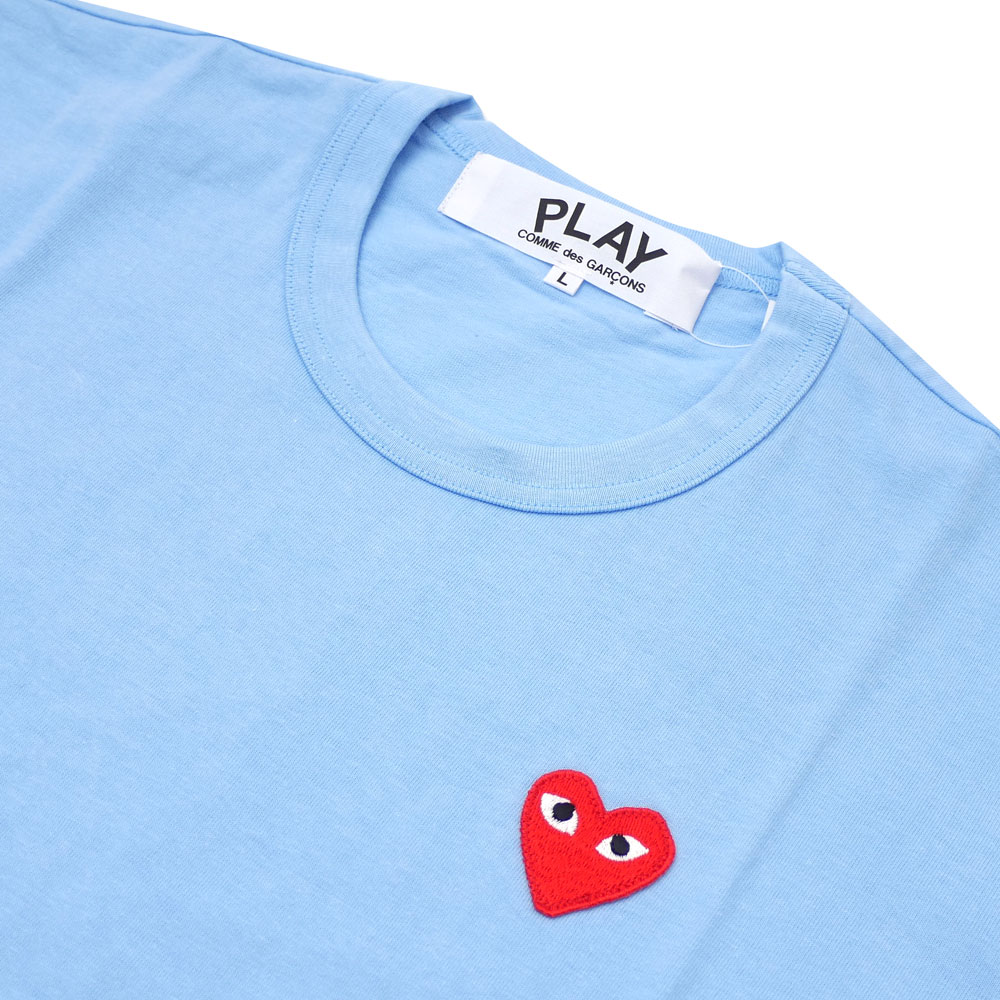 comme des garcons blue heart shirt