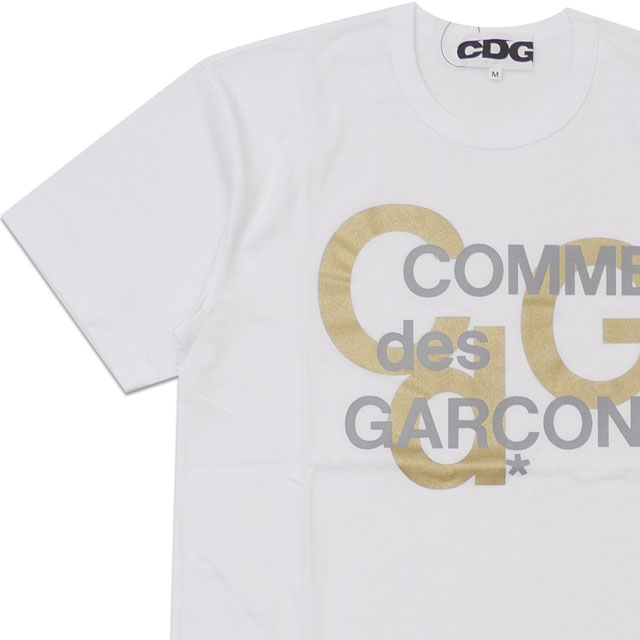 楽天市場 新品 シーディージー Cdg コムデギャルソン Comme Des Garcons Mens Logo Gold Print Tee Tシャツ White ホワイト 白 メンズ 新作 ｅｓｓｅｎｓｅ
