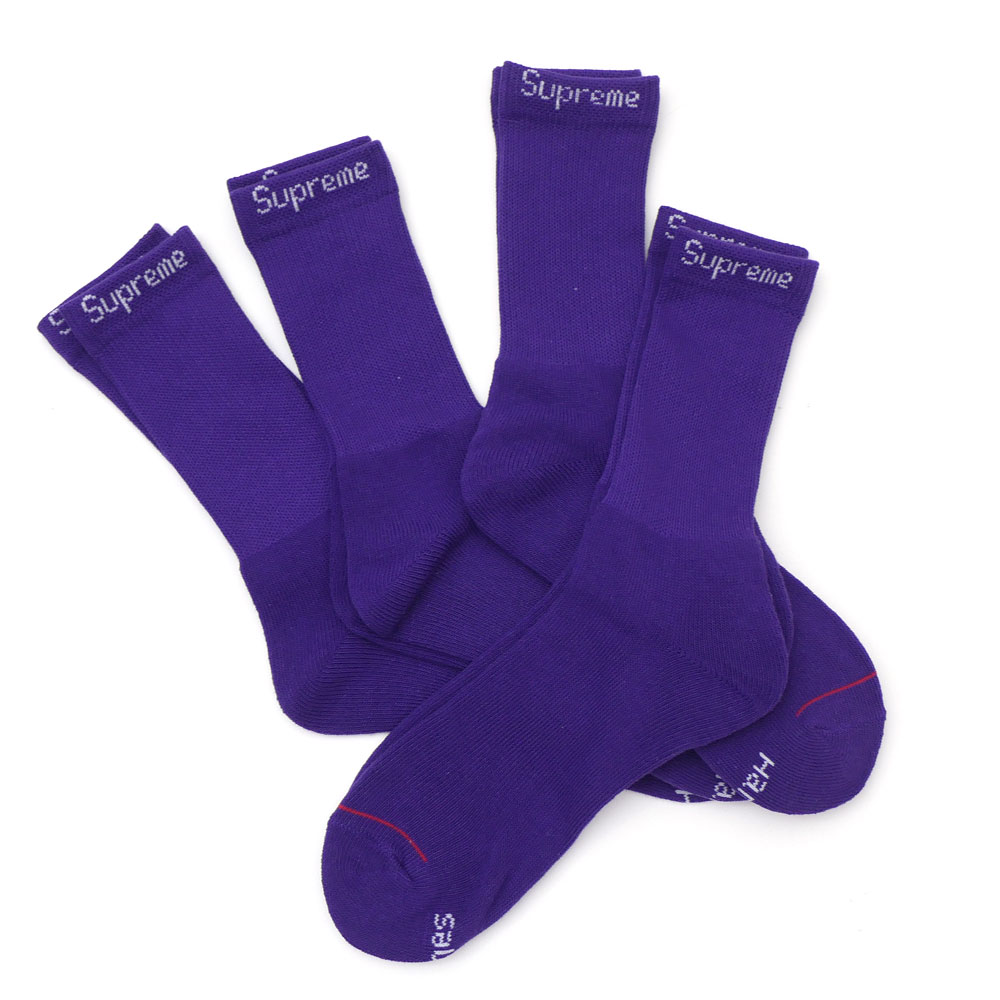 新品 シュプリーム Supreme X ヘインズ Hanes 21ss Crew Socks ソックス 靴下 4銭金背景 Purple パープル 紫 メンズ レディース 21ss 新作 39販売店 Vned Org