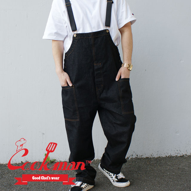 売れ筋 ノベルティプレゼント中 新品 クックマン Cookman Fisherman S Bib Overall オーバーオール Denim Black デニム ブラック 黒 メンズ レディース 数量は多 Www Balloonylandkw Com