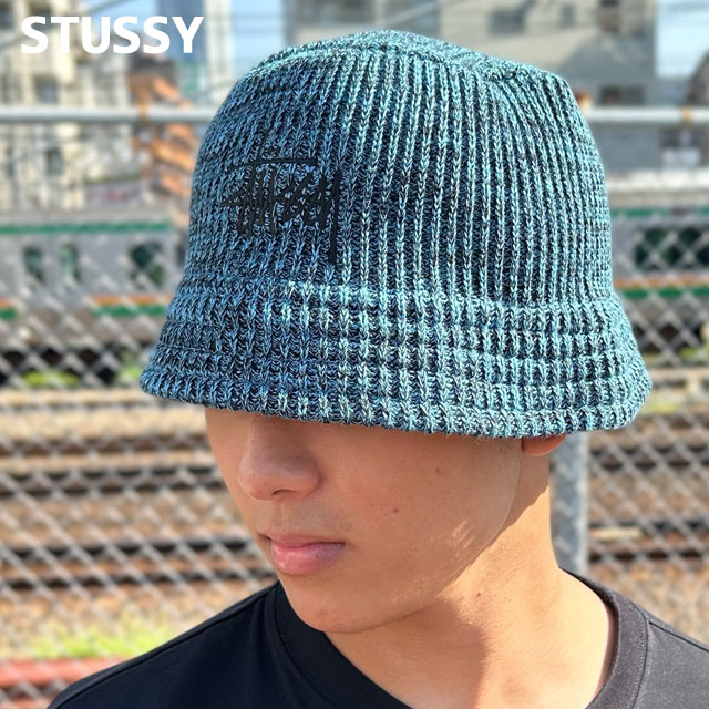 Stussy ステューシー　バケハ ニットバケット 完売品　レア　2024FW ステューシー バケハ ニットバケットハット カーキ 完売品 レア