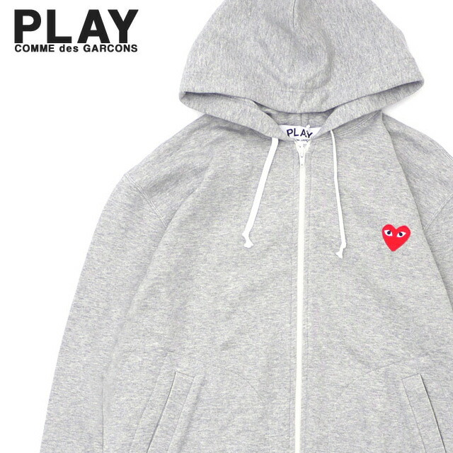 COMME des GARCONS　コムデギャルソン　パーカー　グレー PLAY COMME des GARCONS - プレイコムデギャルソン ワンポイント